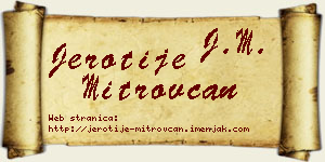 Jerotije Mitrovčan vizit kartica